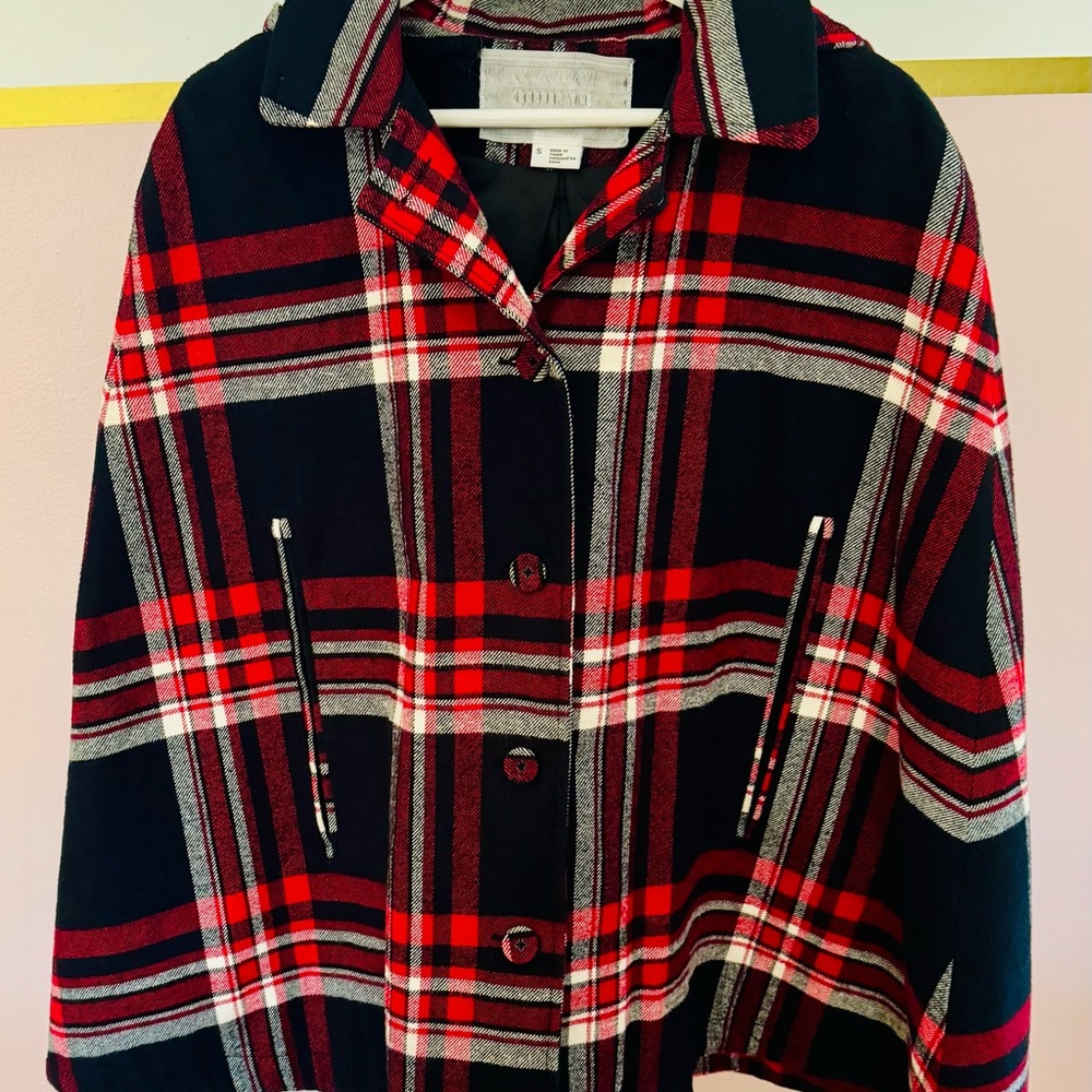 Burberry Red and Black Plaid Jacket